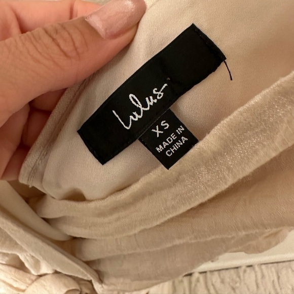 Lulus Pleasant Days Beige Ruffled Surplice Tie-Back Maxi Dress - Picture 7 of 8